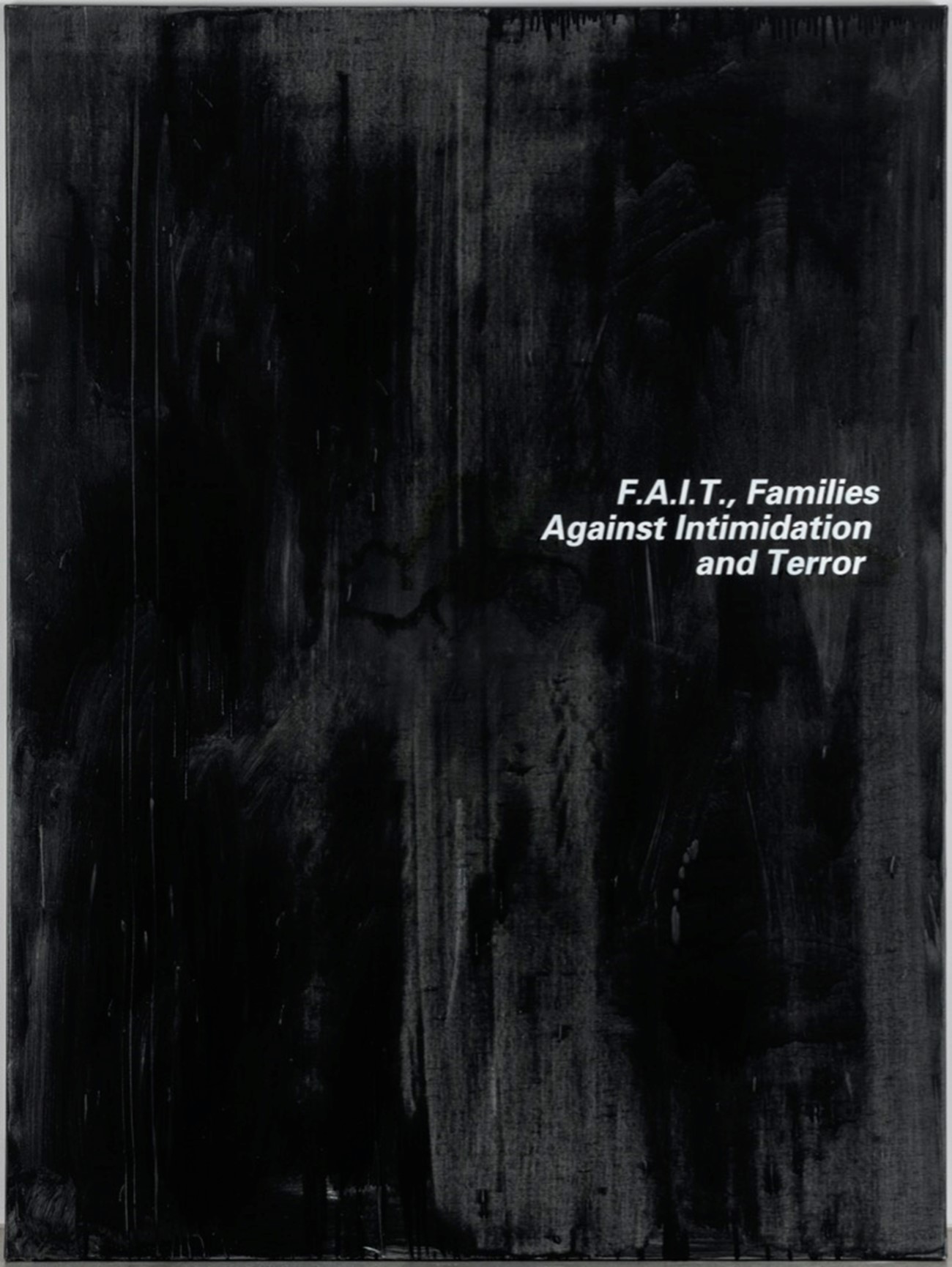Paintings — Terror and Territories # 2, 1992, Oil, alkyd, spray, and urine on canvas, 200 x 150 cm. Photo: Anders Sune Berg.