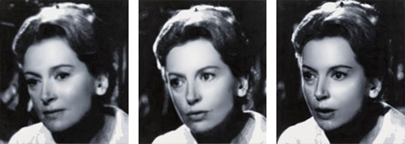 Deborah Kerr, 2007, oil on canvas, total size: approx. 180 x 150 cm, 9 parts each element 60 x 45 cm, (detail)