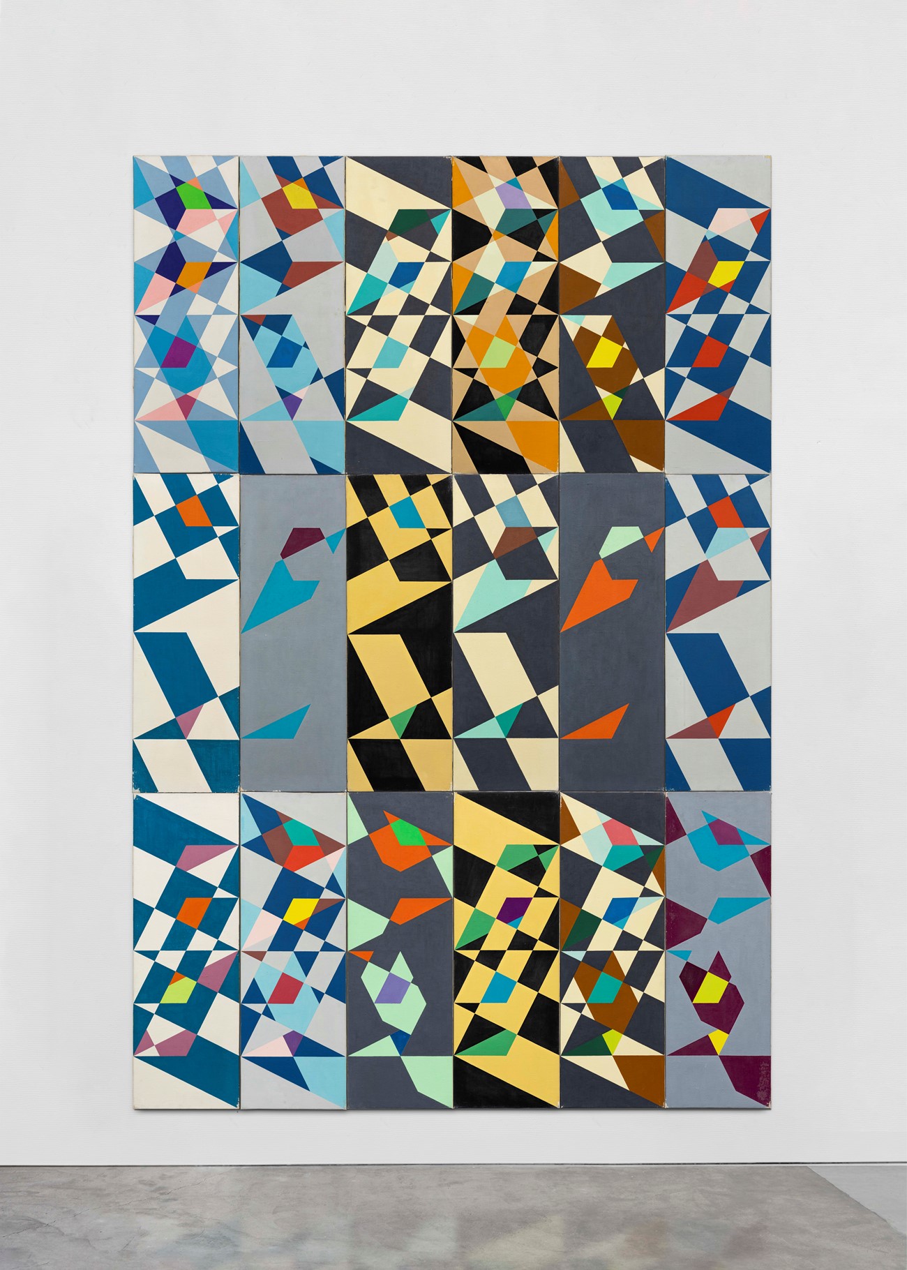 Gunnar Aagaard Andersen, THEME WITH 18 VARIATIONS., 1956, Oil on canvas 288 x 192 cm (acquired by Louisiana Museum of Art)