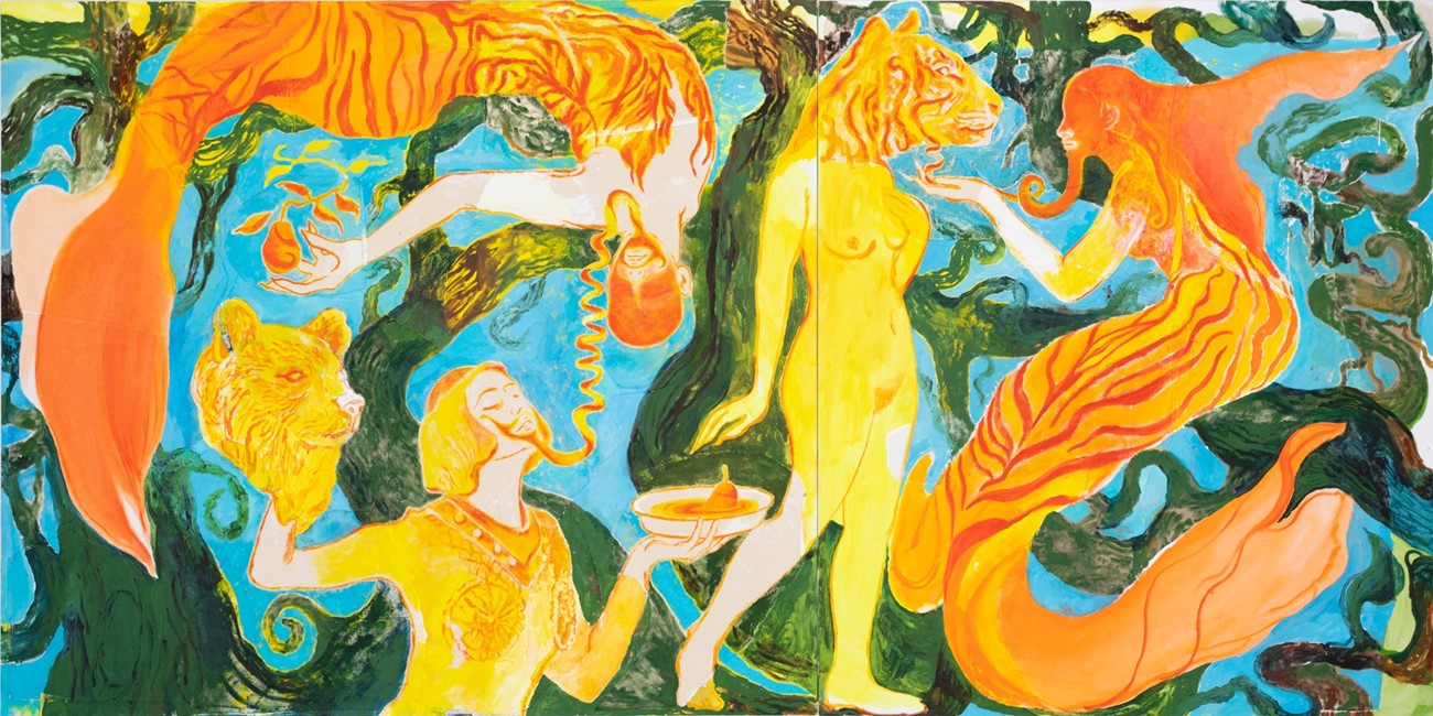 Inside the Treetop, 2022, oil on canvas, 140 x 280 cm