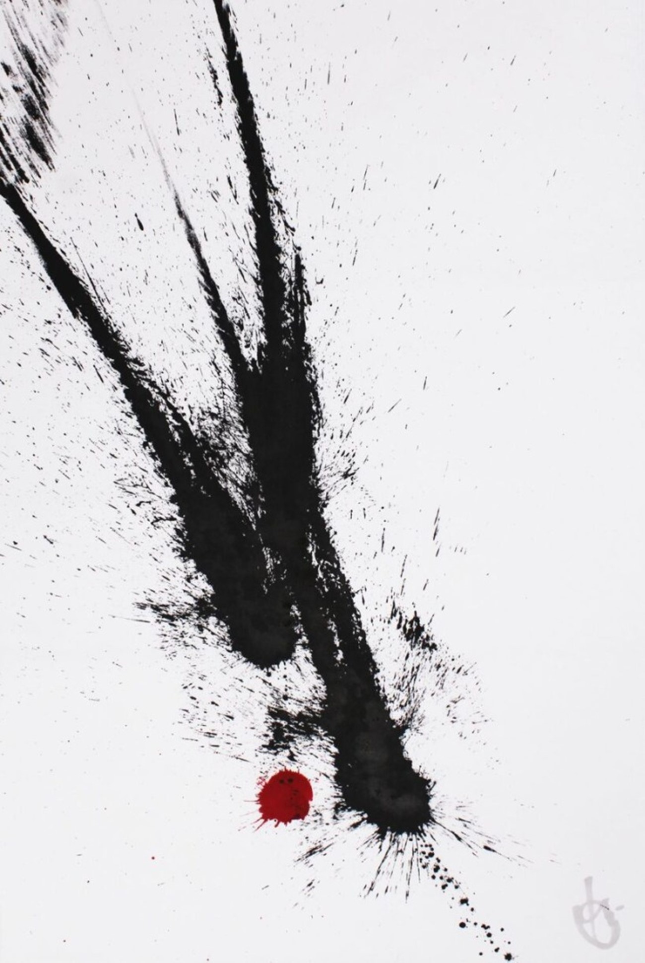 Untitled (Imprints of Practice IV: Returning, Serving, Play – TC57), 2017, Ink on rice paper, 93h x 65w cm
