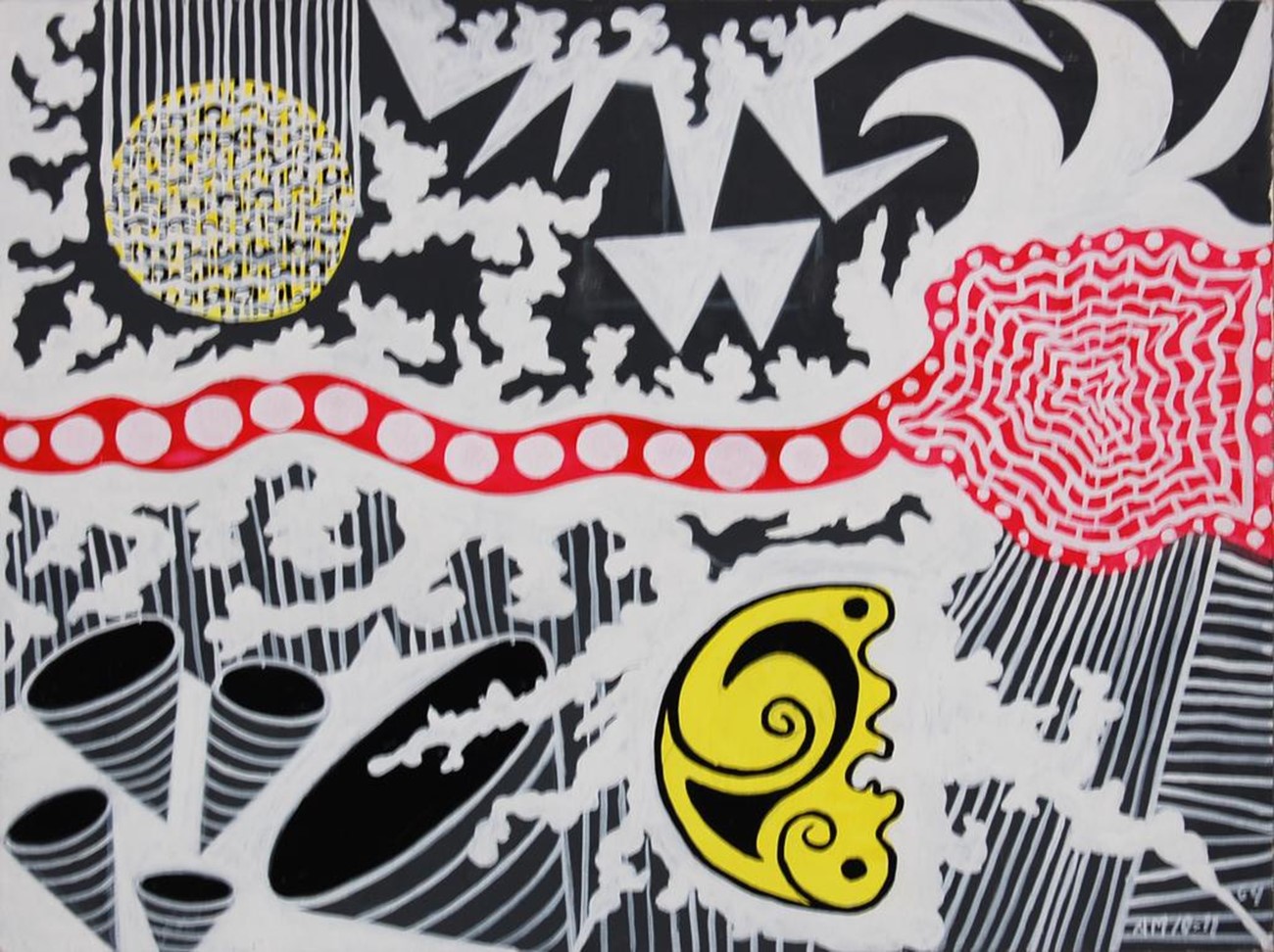 Other works — Forsøg på meteorologisk beregning, 1964, Gouache on paper , 24 x 32 cm