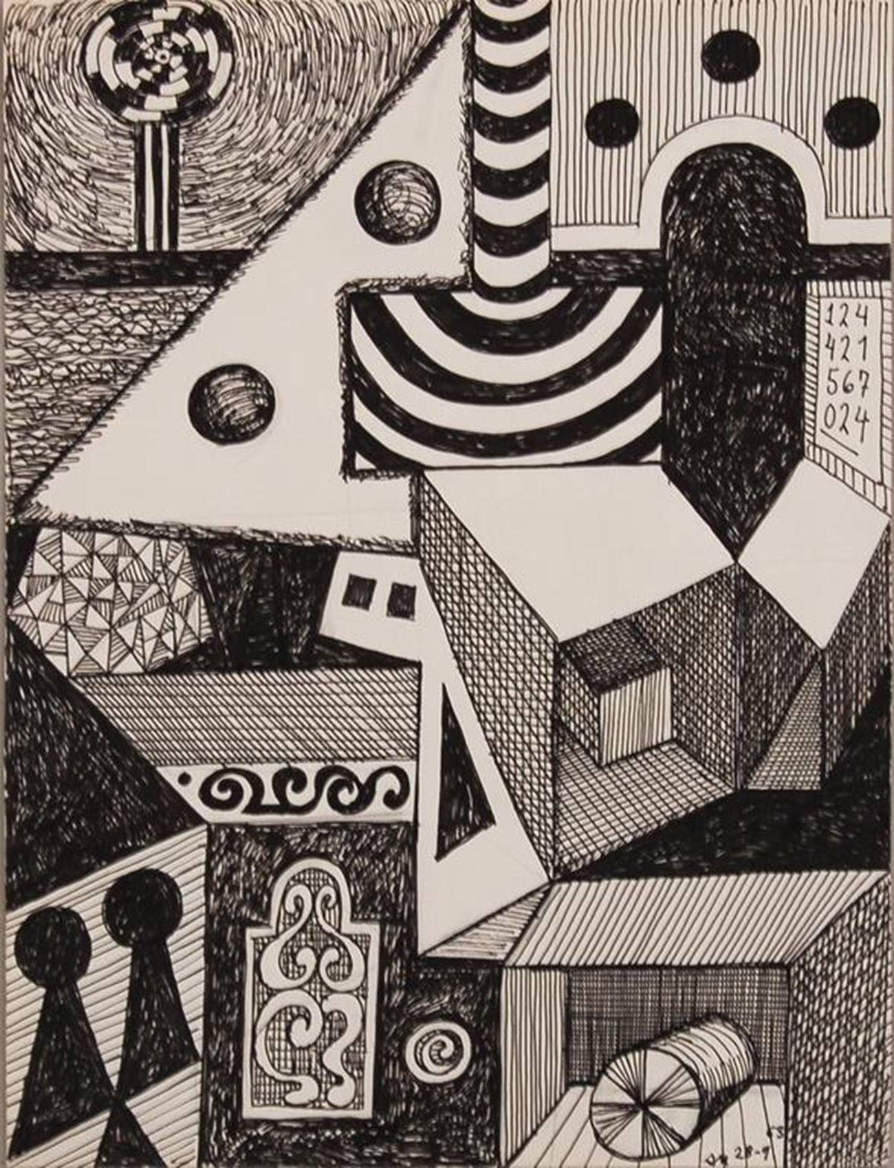 Other works — Byggelse, 1963, Ink on paper , 32 x 24 cm