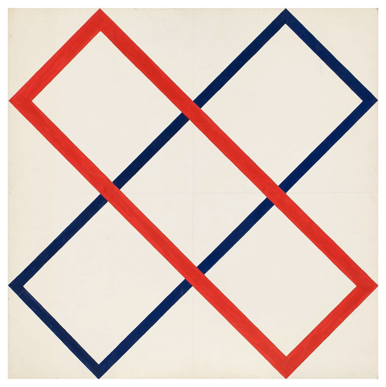 LINIESTRUKTUR, 1978, gouache postcards on cardboard, 70 X 70 cm