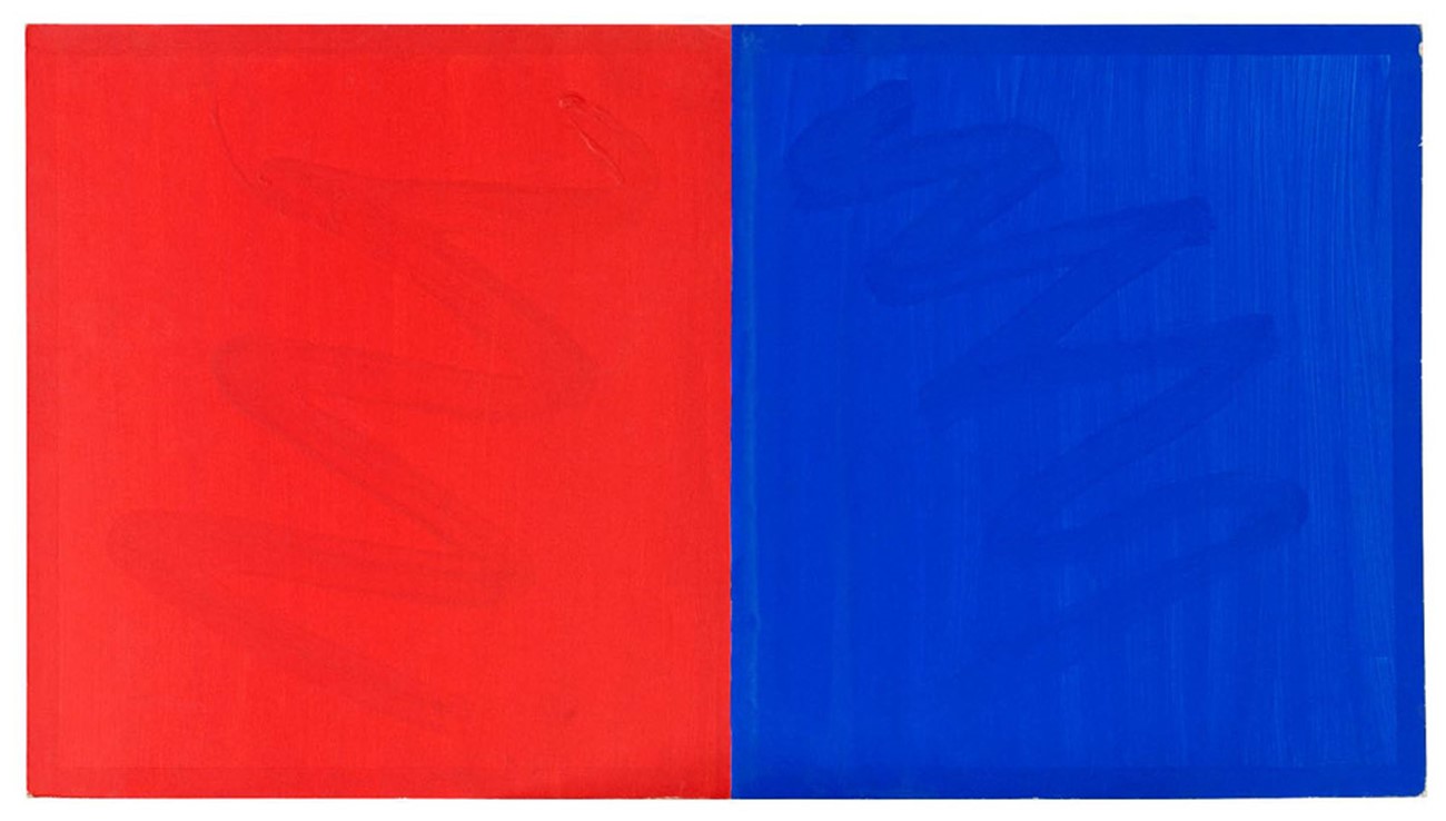 R/B + TEGN, 1982, gouache on cardboard, 50 x 90 cm