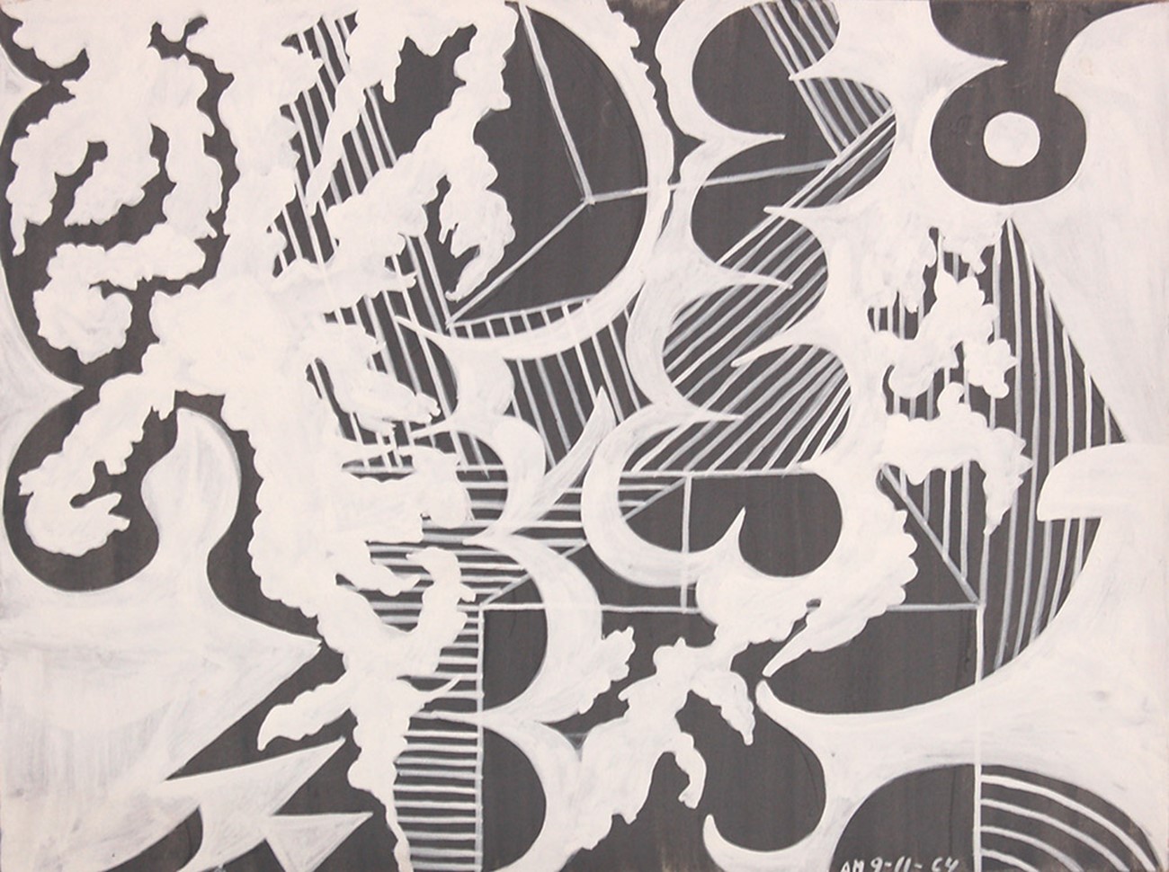 Other works — Kasserne bagved, 1964, Gouache on paper , 24 x 32 cm