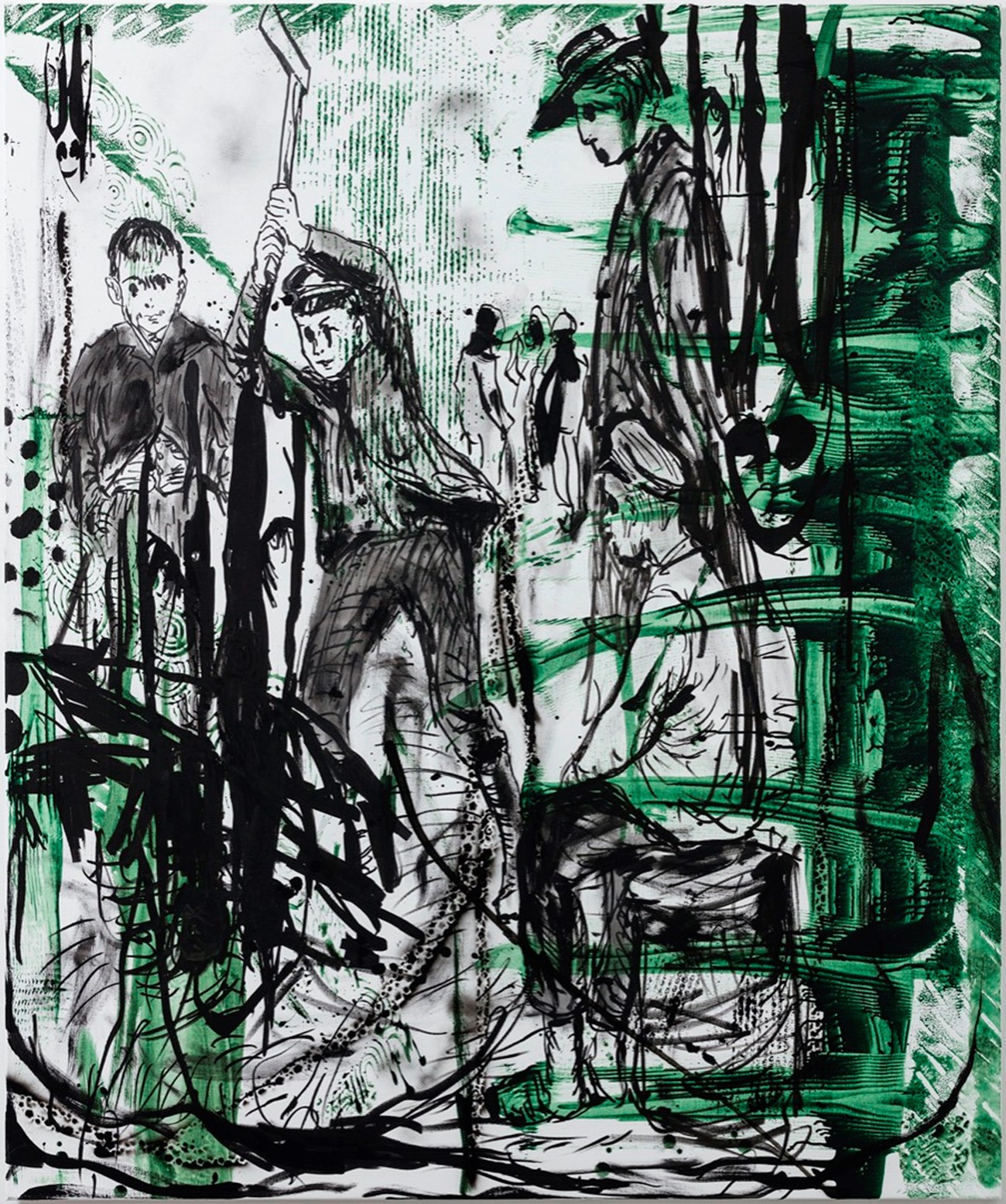 Paintings — Chop (2), 2018, Acrylic, posca and spray on canvas, 180 x 150 cm. Photo: Anders Sune Berg.