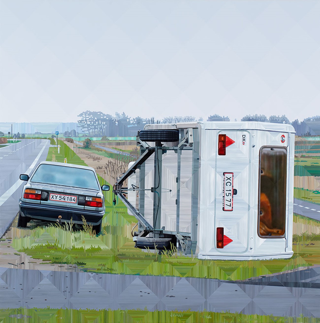 Public Art / Commisions — Delt, 2009, acrylic and alkyd on board , 175 x 175 cm , Commissioned by Erhvervs- og Byggestyrelsen (Danish Enterprise And Construction Authority)