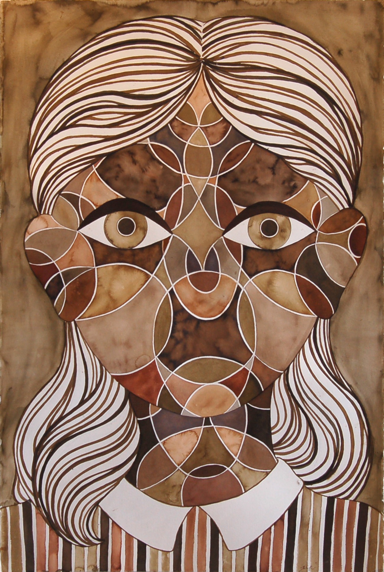 Psyche, 2017, Marker, acrylic ink and pencil on 650 g Arches watercolour paper, 152 x 102 cm