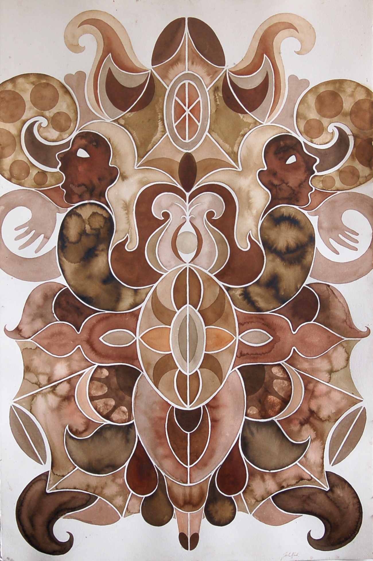 Rorschach, 2017, Marker, acrylic ink and pencil on 650 g Arches watercolour paper, 152 x 102 cm