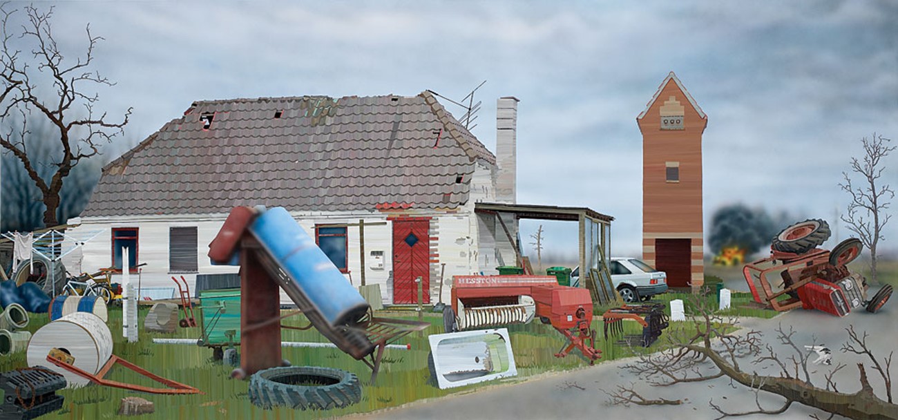 Public Art / Commisions — God Damn the Sun, God Damn the Light it Shines and this World it Shows, 2006, acrylic on board , 117 x 250 cm , Collection: Skive Kunstmuseum, Skive