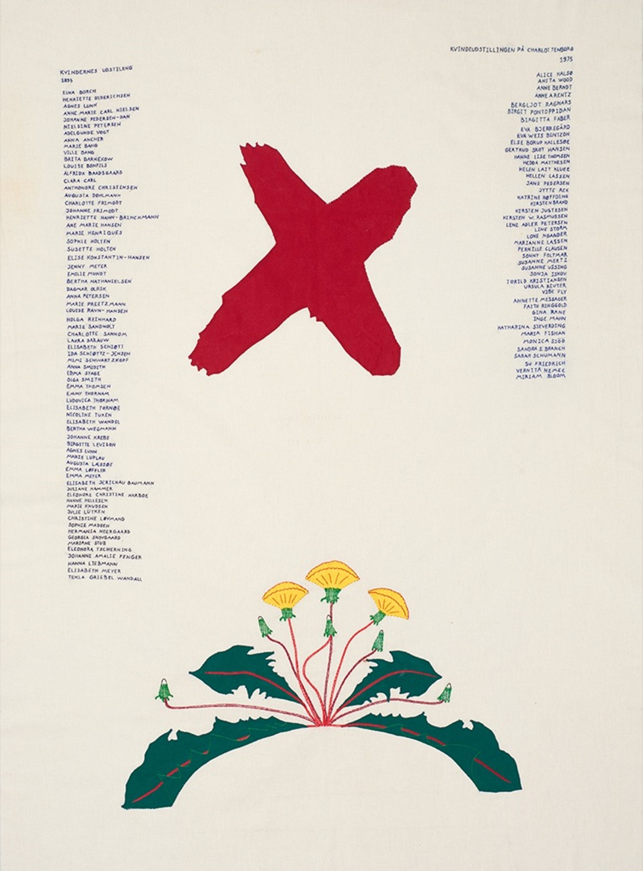 DEM DER KOM FØR MIG, 2015, Embroidery on canvas, 158,5 x 118 cm, Photo: Pernille Klemp