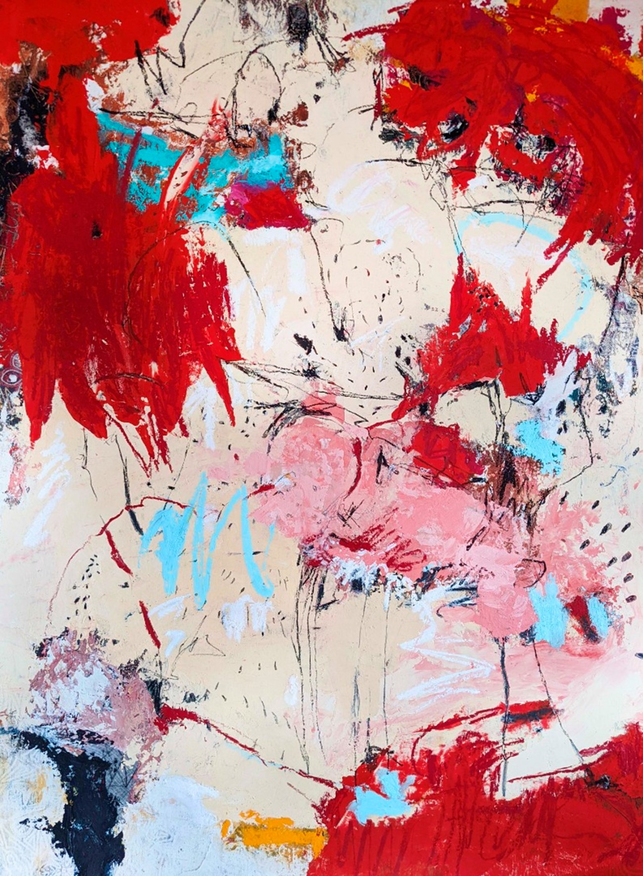i am a stranger, 2022, 150x115cm, cold wax and oil on canvas
