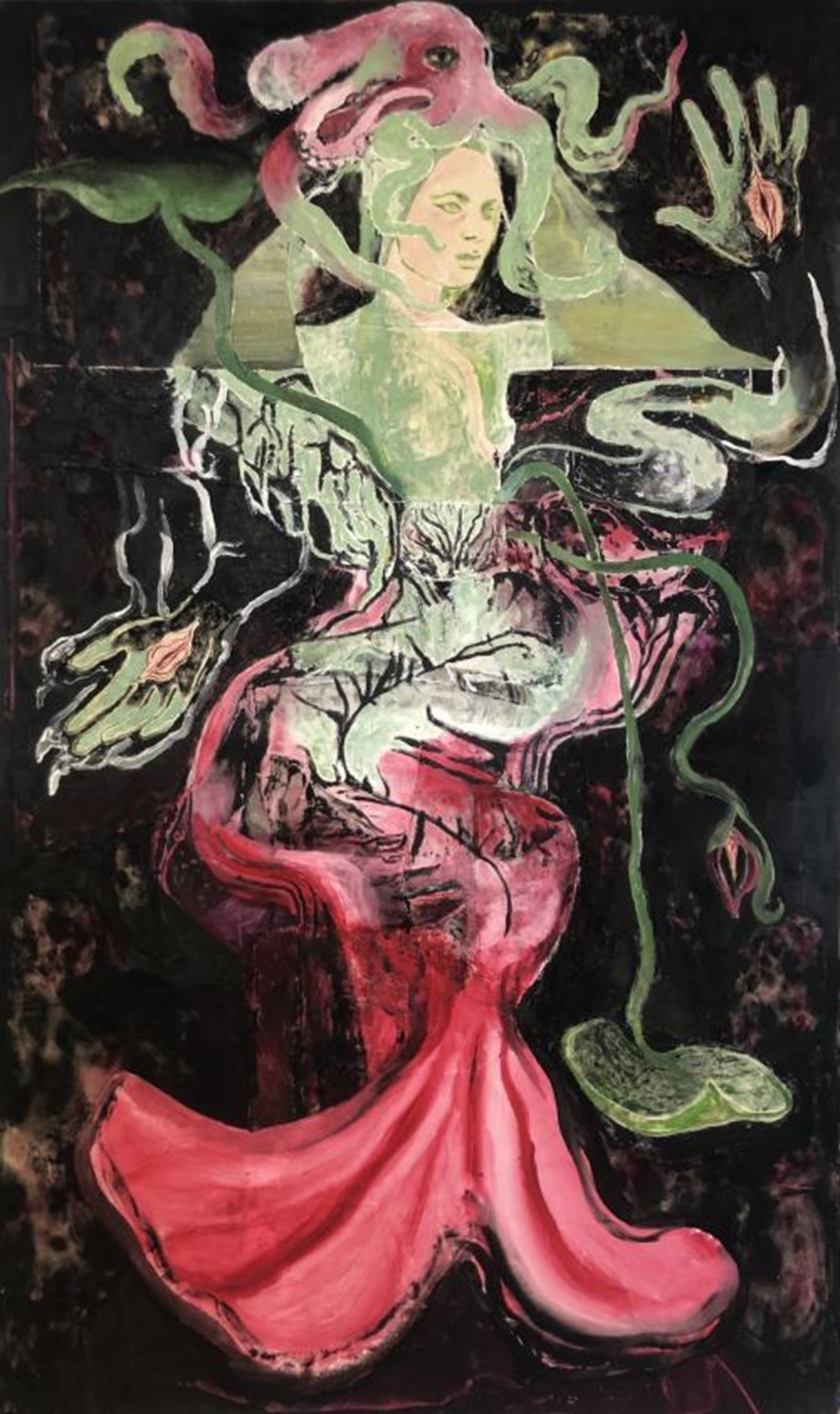 Tal til Hånden, oil on canvas, 250 x 150 cm