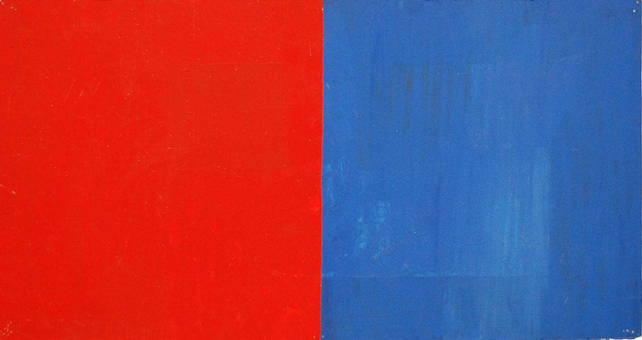 R/B OVERMALING,, 1982, Oil on canvas, 40 x 75 cm