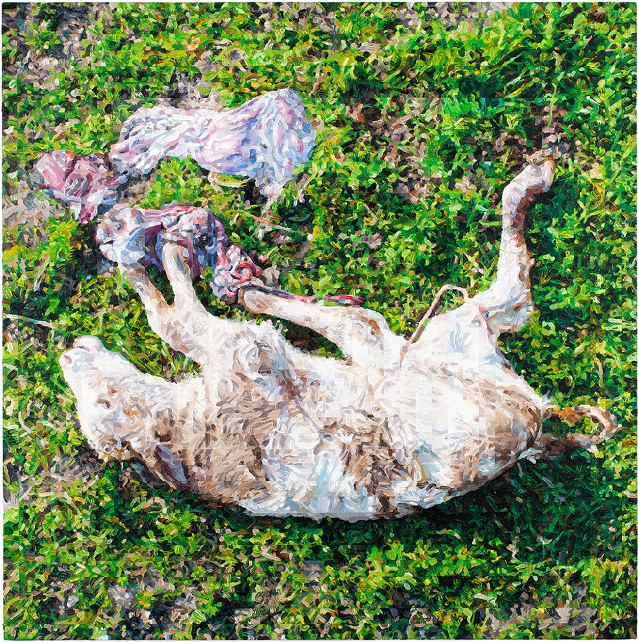 Mellem uendelighed og slutning (1:1), 2012, acrylic on board , 100x100 cm
