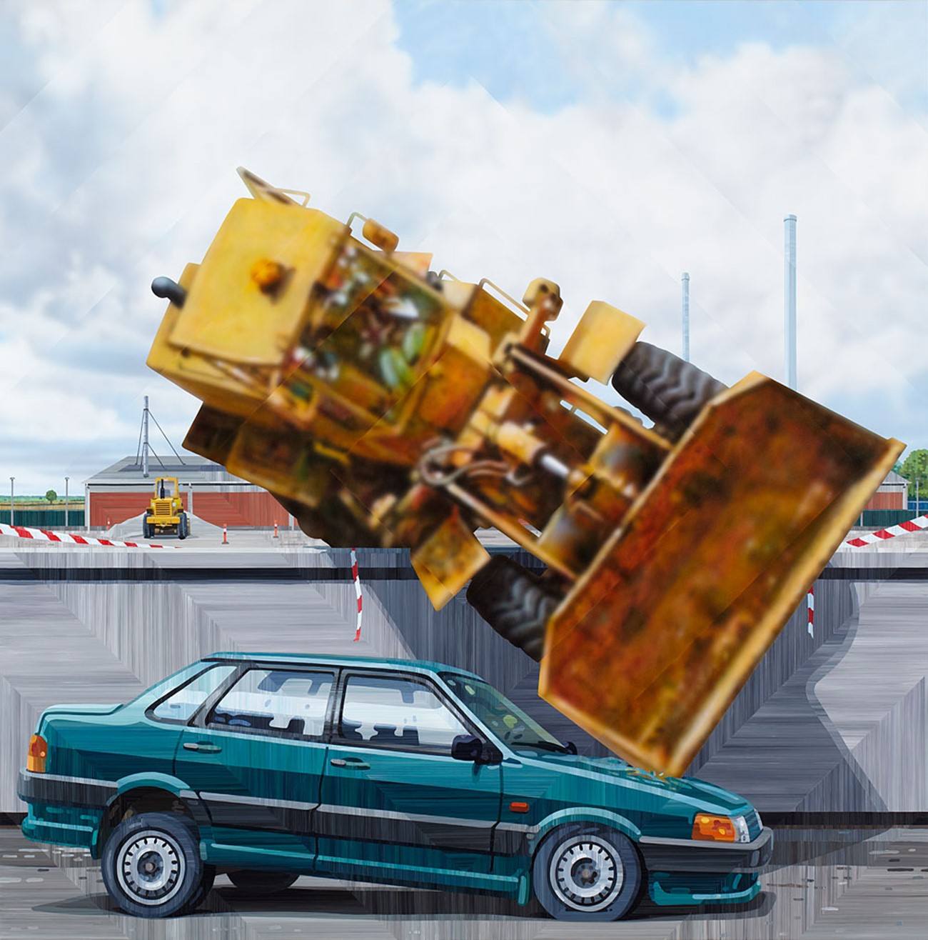 Public Art / Commisions — Nedtrykt, 2010, acrylic on board , 175 x 175 cm , Commissioned by Erhvervs- og Byggestyrelsen (Danish Enterprise And Construction Authority)