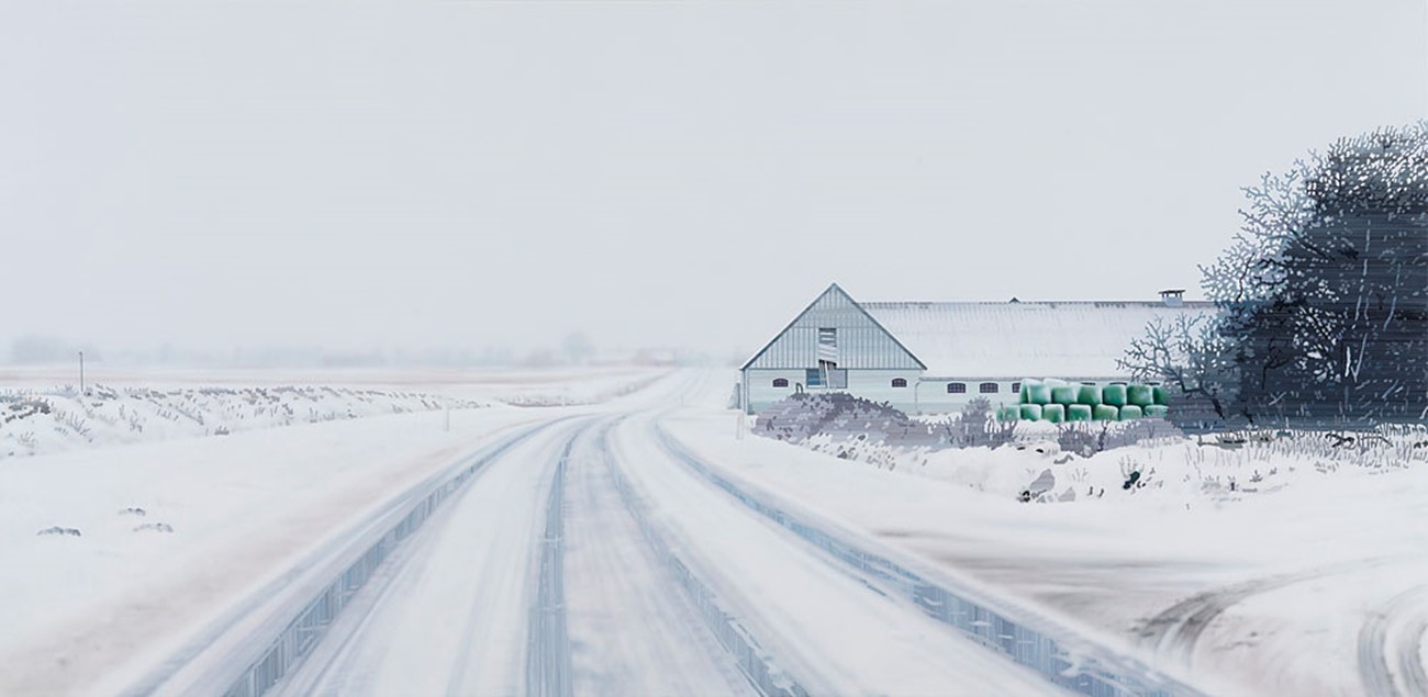 Ny begyndelse (New Beginning), 2010, acrylic and alkyd on board , 122 x 250 cm
