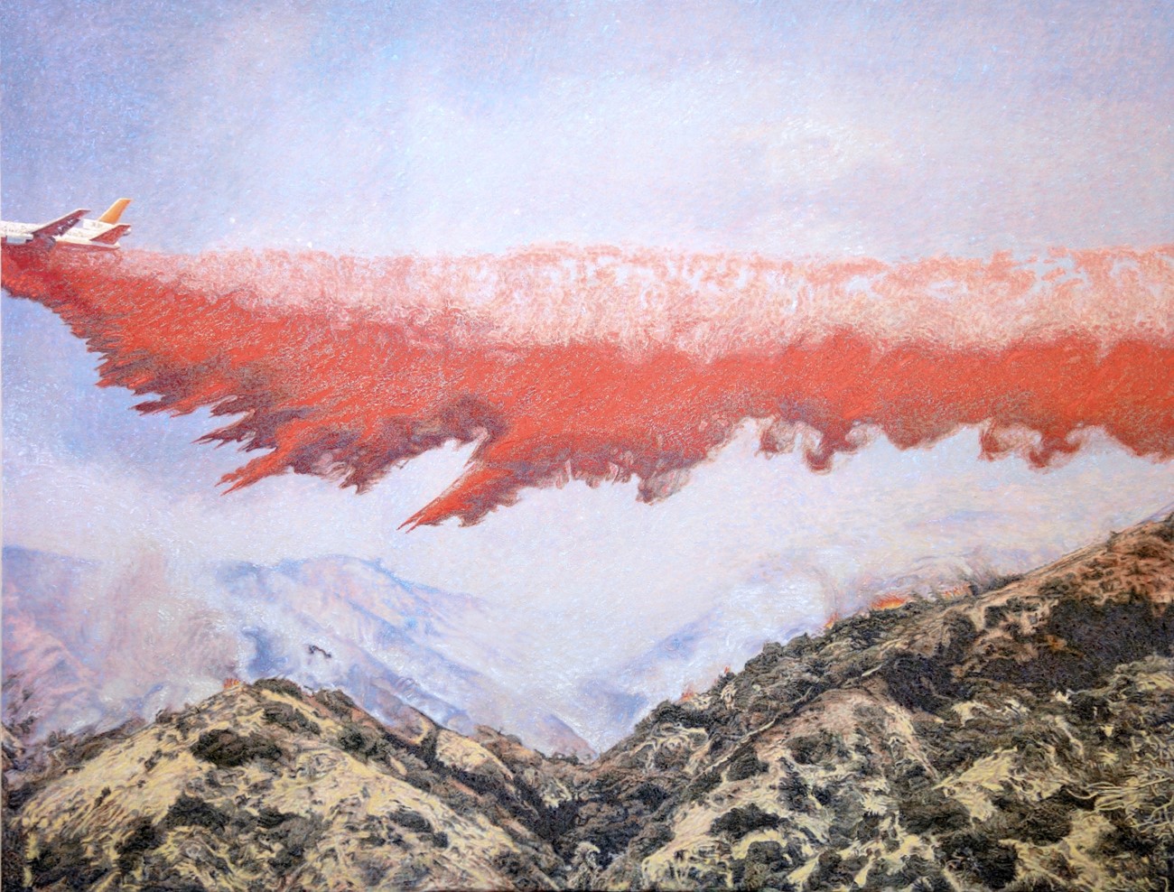 Med ryggen mod Sydsol, 2018, Oil on canvas, 190 x 250 cm