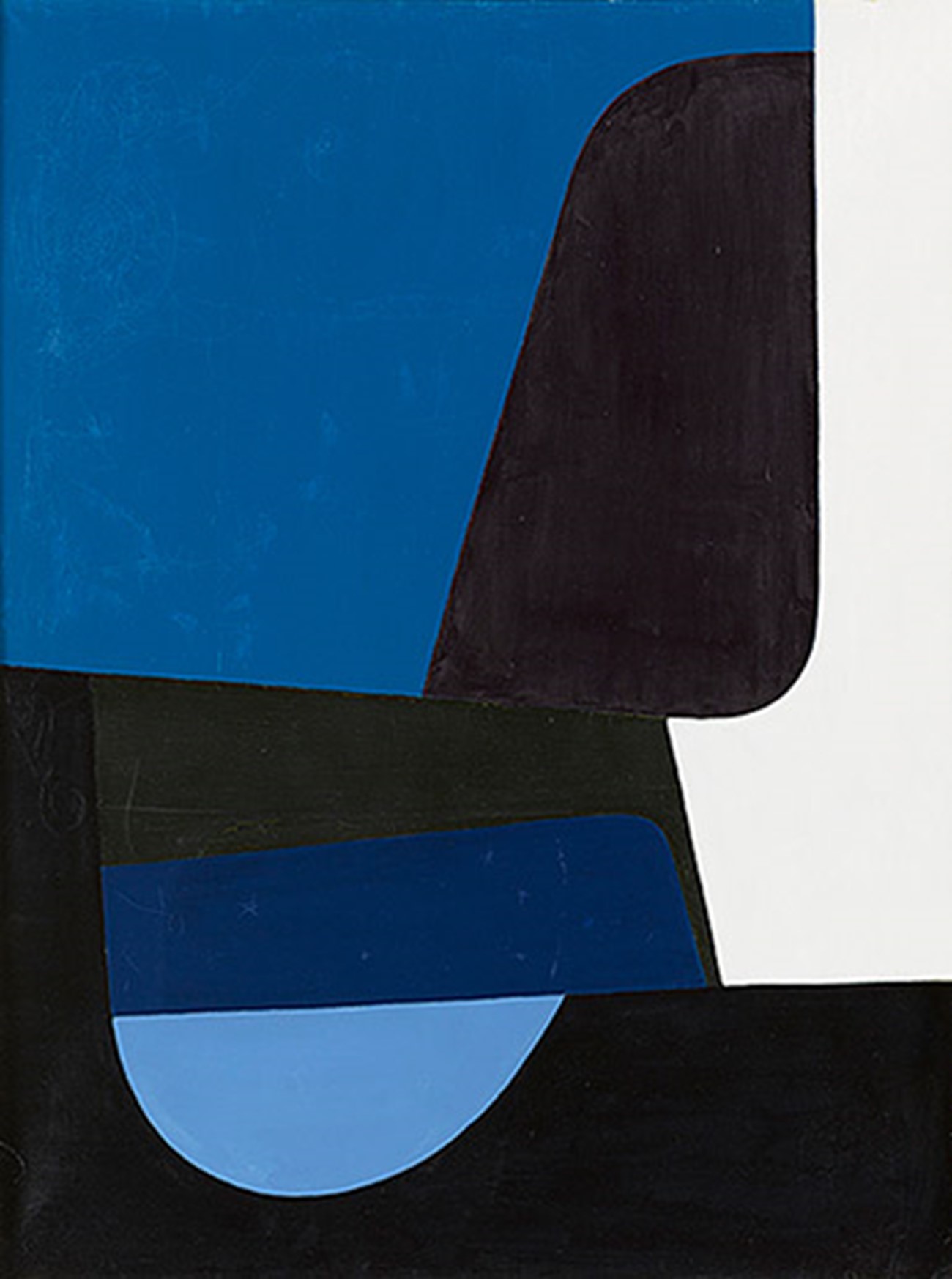Paintings — Komposition blå hvid (Composition Blue White), 1955, Oil on canvas , 100 x 80 cm