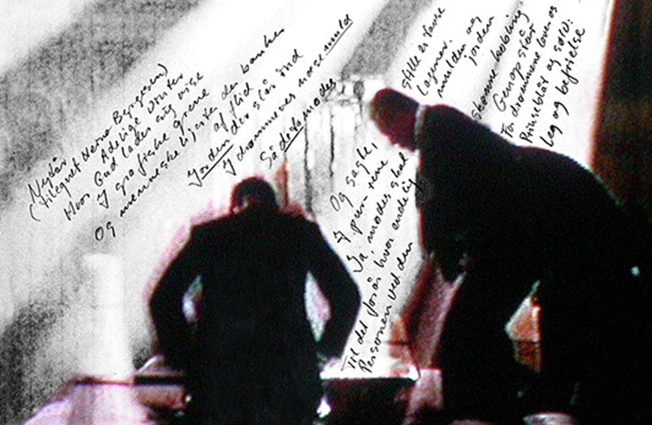 Shadows, poems by Morti Vizki, 2005 — Nytår, 2004, print on canvas , 96 x 144 cm, edition 5