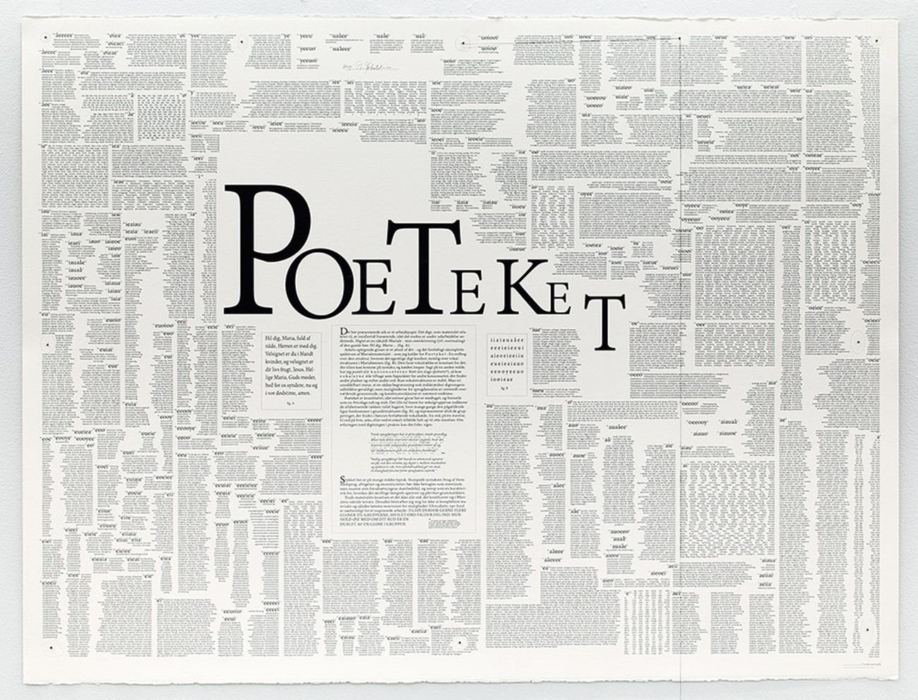 POETEKET, 2014, 400 gram Arches Cotton Paper, 120 x 160 cm, ed. 18 +2Ap
