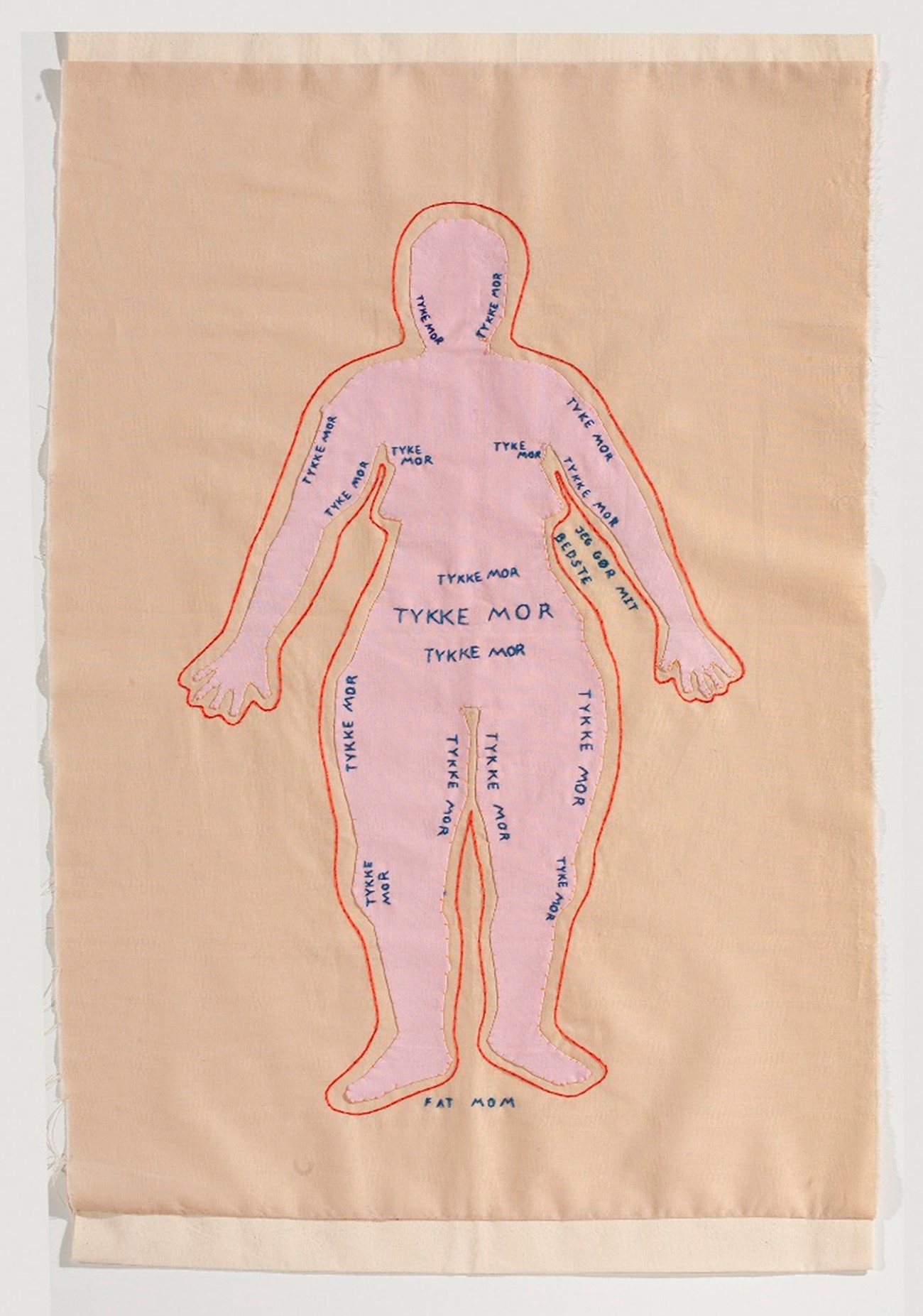 Gudrun Hasle, Tykke mor, 2020, embrodery on textile, 76 x 74 cm
