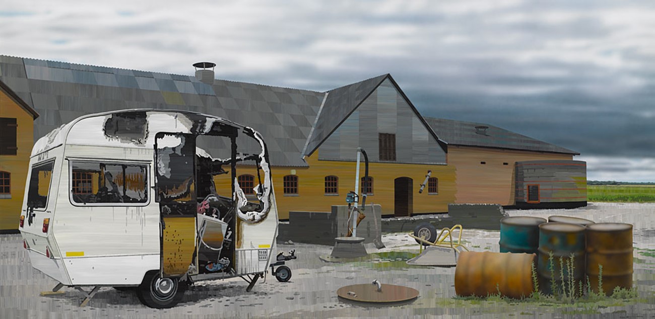 Udbrændt (Burnt Out), 2007, acrylic on board , 122 x 250 cm , Presented at the Carnegie Art Award 2008