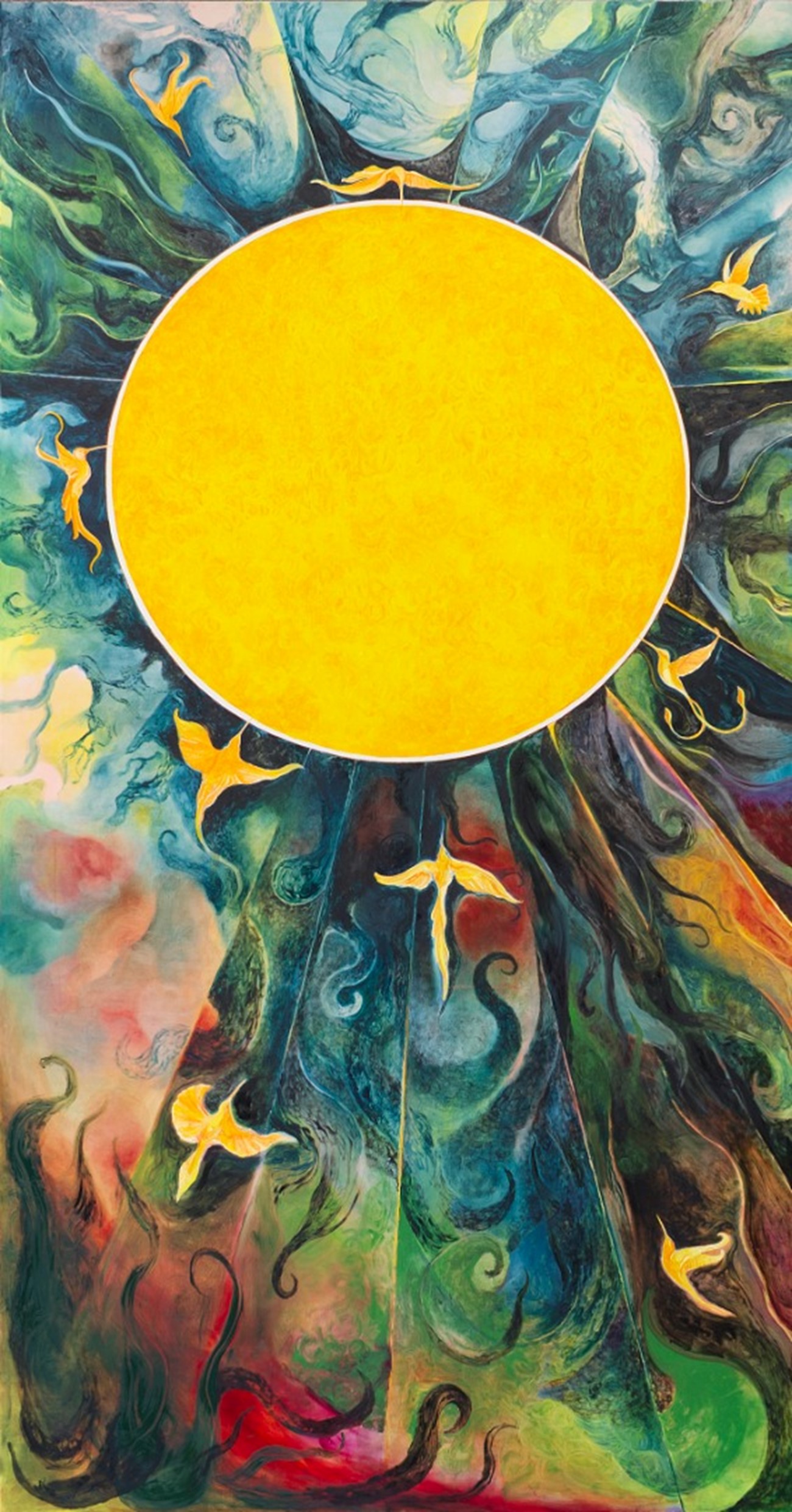 The Orange Dream, 2022, olie på lærred, 420 x 220 cm