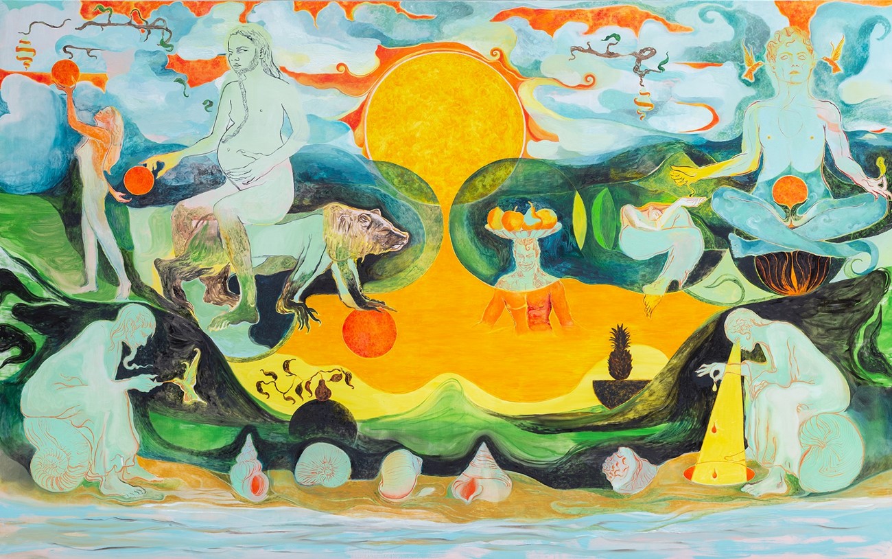 The Orange Dream, 2022, olie på lærred, 250 x 400 cm