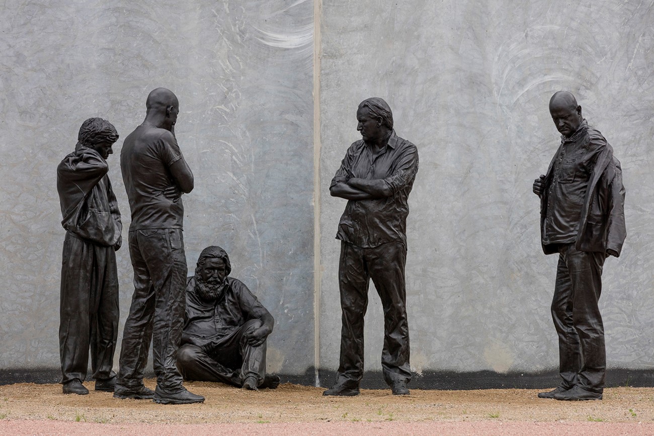 Public art / Commissions — Doing Time / Critical Mass, 2017, Bronze, approx. 190 x 200 x 400 cm. Commissioned work for the high security prison Storstrøm Fængsel. Photo: Anders Sune Berg.